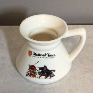 NWOT Medieval Times White Ceramic Mug - Branded Dining Collectible